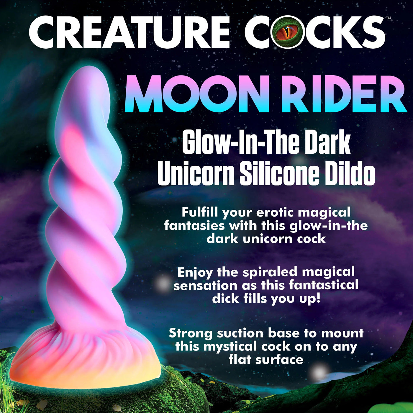 Moon Rider Glow-in-the-Dark Unicorn Dildo CC-AH276