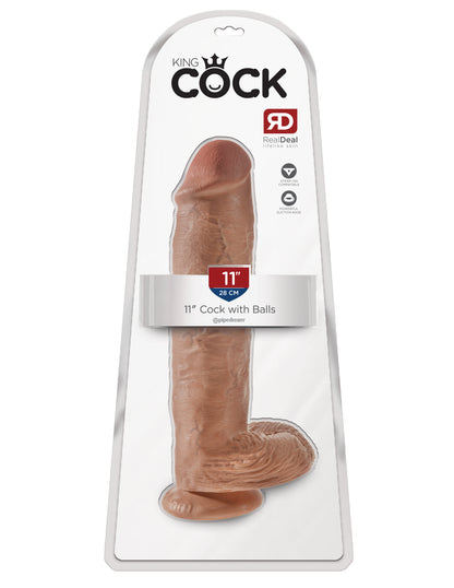 King Cock  11 Inch Cock With Balls - Tan PD5510-22