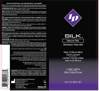 ID Silk Silicone and Water Blend Lubricant 8.5 Oz