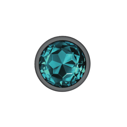 Cheeky Charms-Gunmetal Metal Butt Plug- Round-Teal-Large VB-CC9122