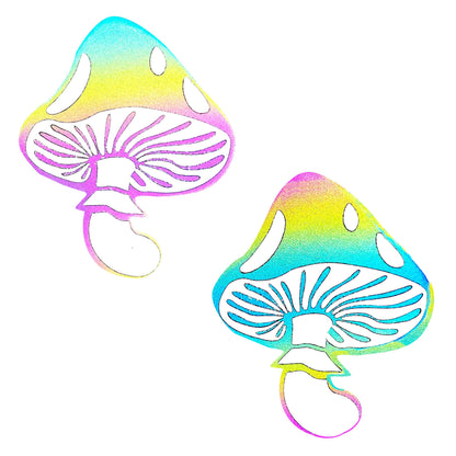 Rainbow Reflective Toadstool Nipple Cover Pasties NN-WHI-TOD-RBR