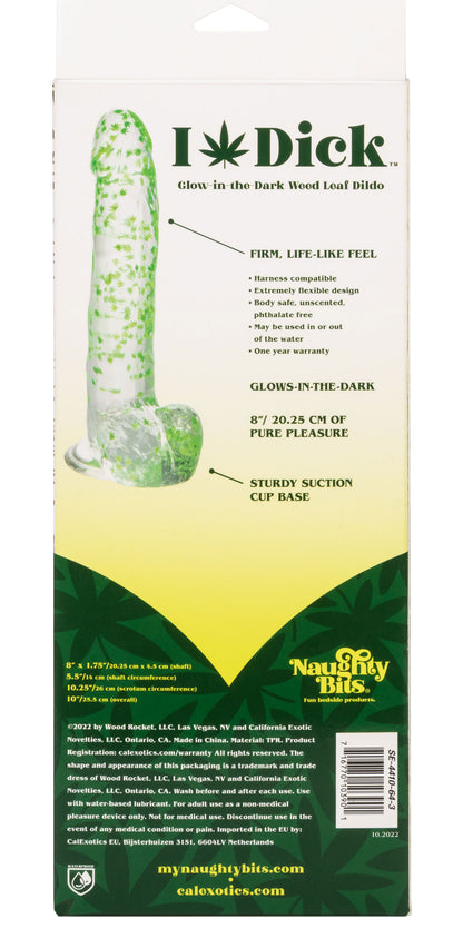 Naughty Bits I Leaf Dick Glow-in-the-Dark Weed  Leaf Dildo - Glow in the Dark SE4410643