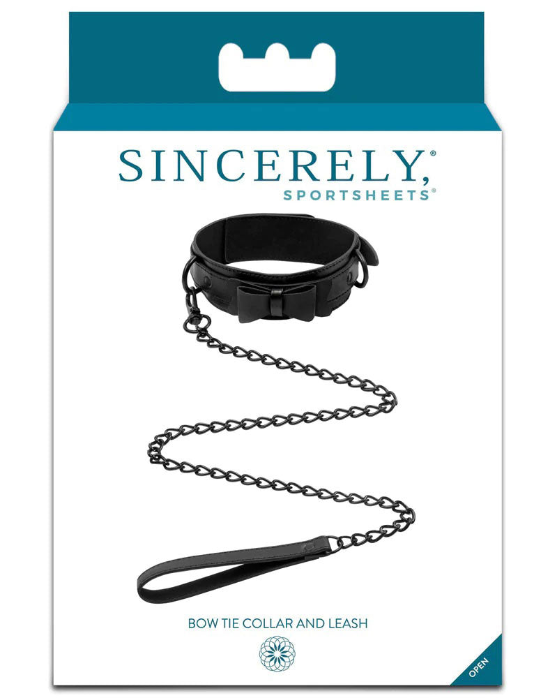 Bow Tie Collar & Leash - Black SS520-24