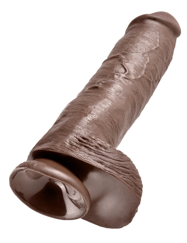 King Cock 11 Inch Cock With Balls  - Brown PD5510-29