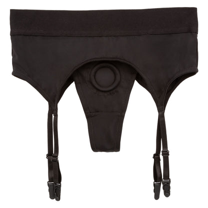 Boundless Thong With Garter - S/m - Black SE2701183