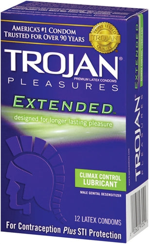 Trojan Pleasures Extended Pleasure - 12 Pack TJ97252