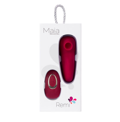 Remi 15-Function Rechargeable Remote Control   Suction Panty Vibe - Red MTMA2107