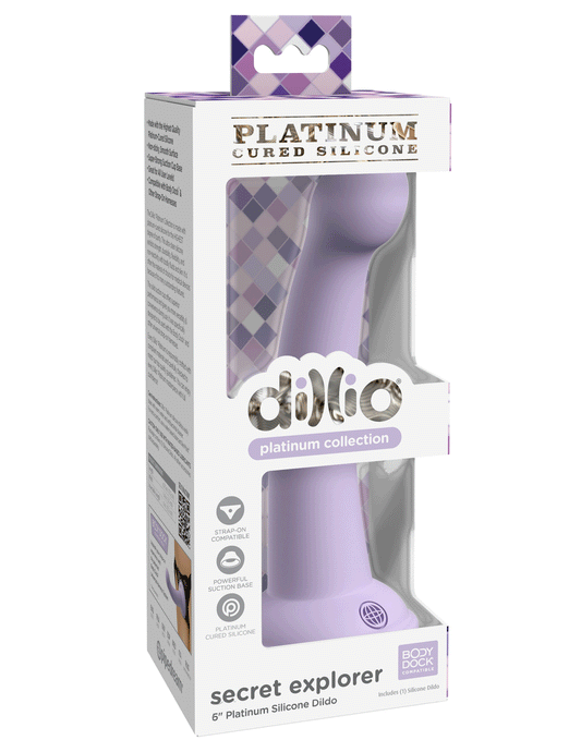 Dillio Platinum - Secret Explorer 6 Inch Dildo -  Purple PD5384-12