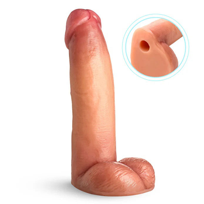 "8 Cock Lock Dildo With Balls - Light LB-AH813"
