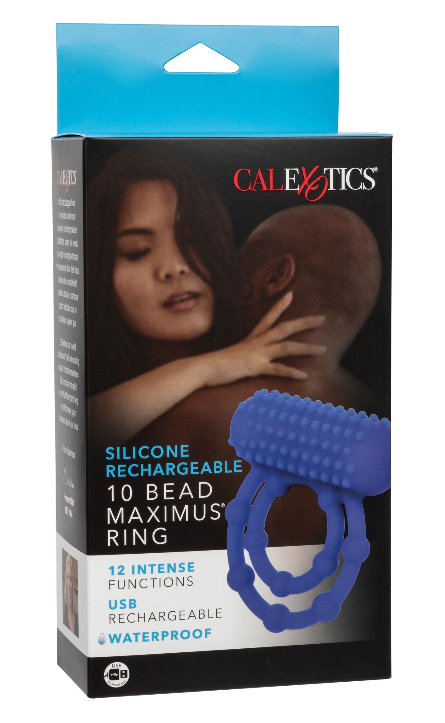 Silicone Rechargeable 10 Bead Maximus Ring - Blue SE1843303