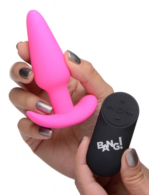 21x Silicone Butt Plug With Remote - Pink BNG-AG563-PNK