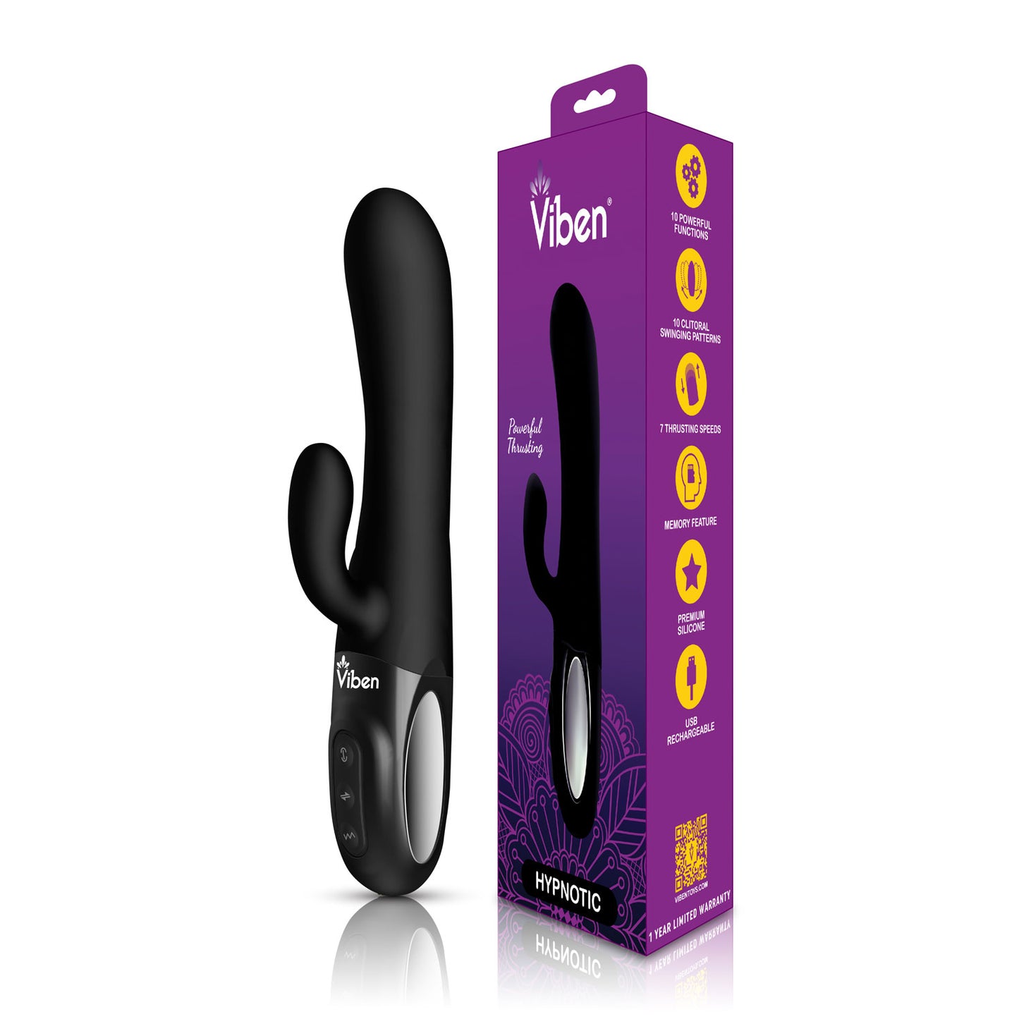 Hypnotic Clit Teaser and Thrusting Rabbit - Black