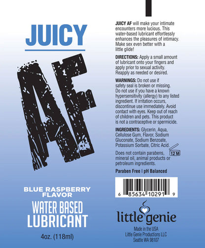 Juicy Af - Blueberry Water Based Lubricant - 2 Oz