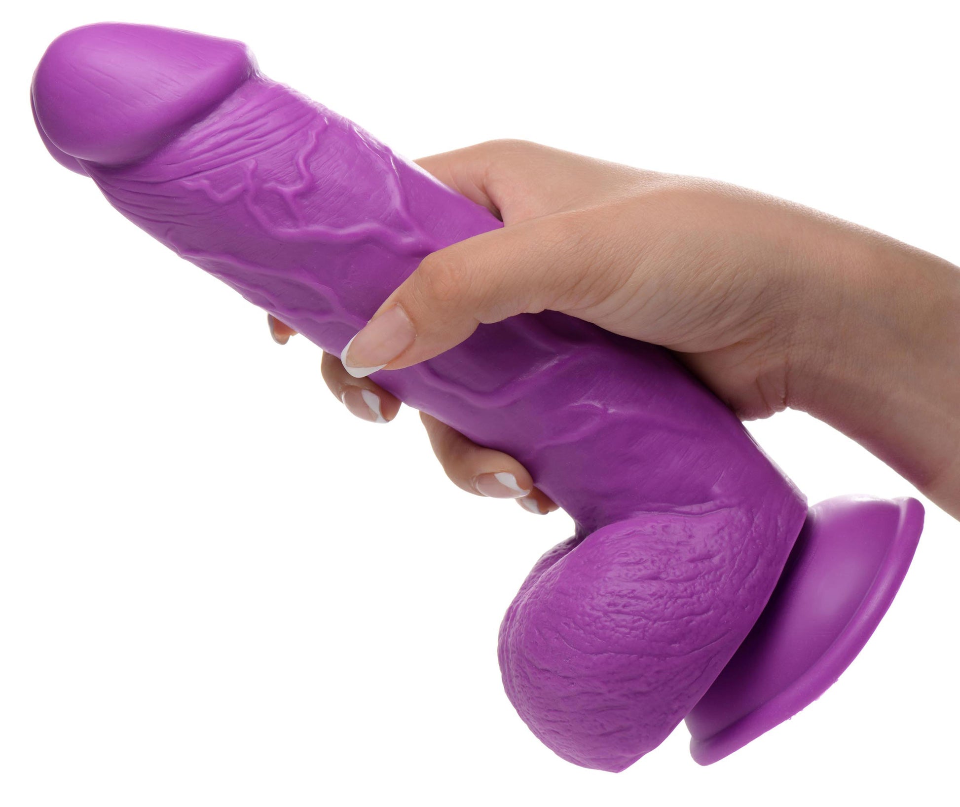 Pop Pecker 8.25 Inch Dildo With Balls - Purple POPP-AG768-PUR