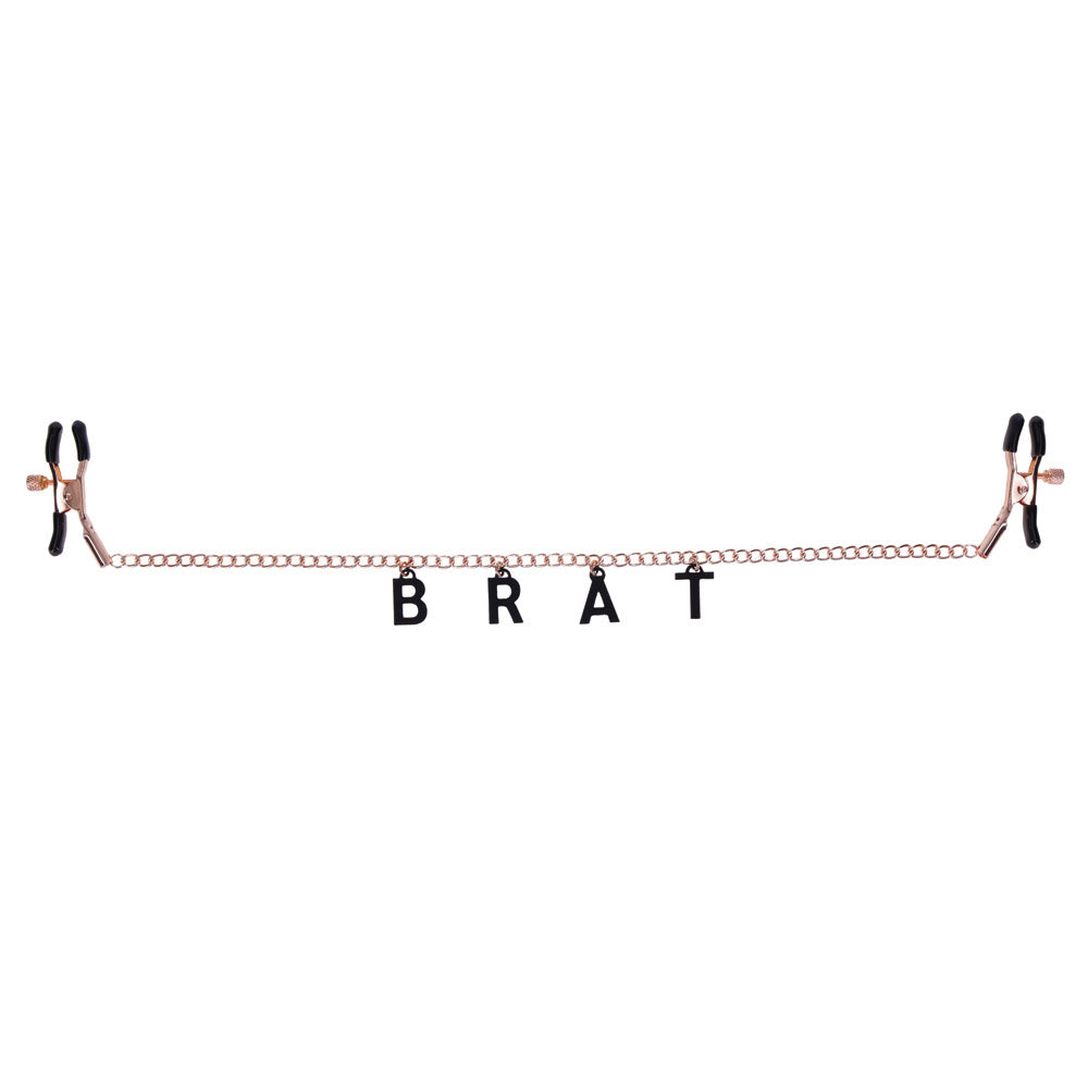 Brat Charmed Nipple Clamps - Rose Gold SS09847