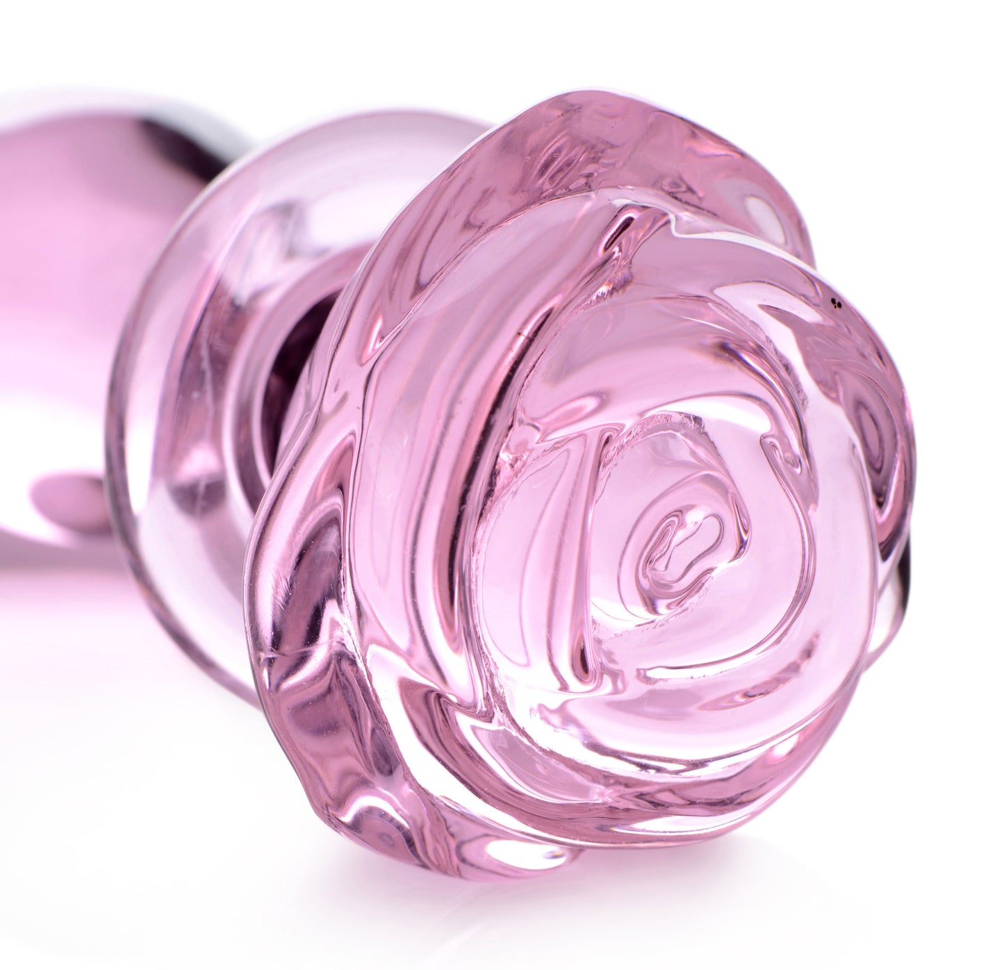 Pink Rose Glass Anal Plug - Medium BTYS-AG650-MED