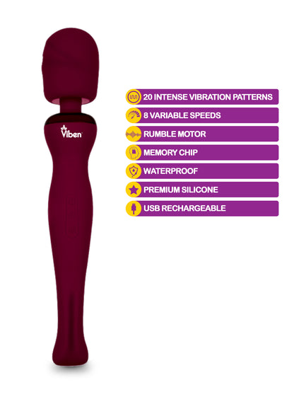 Sultry - Ruby - Intense Handheld Wand Massager VB-75001