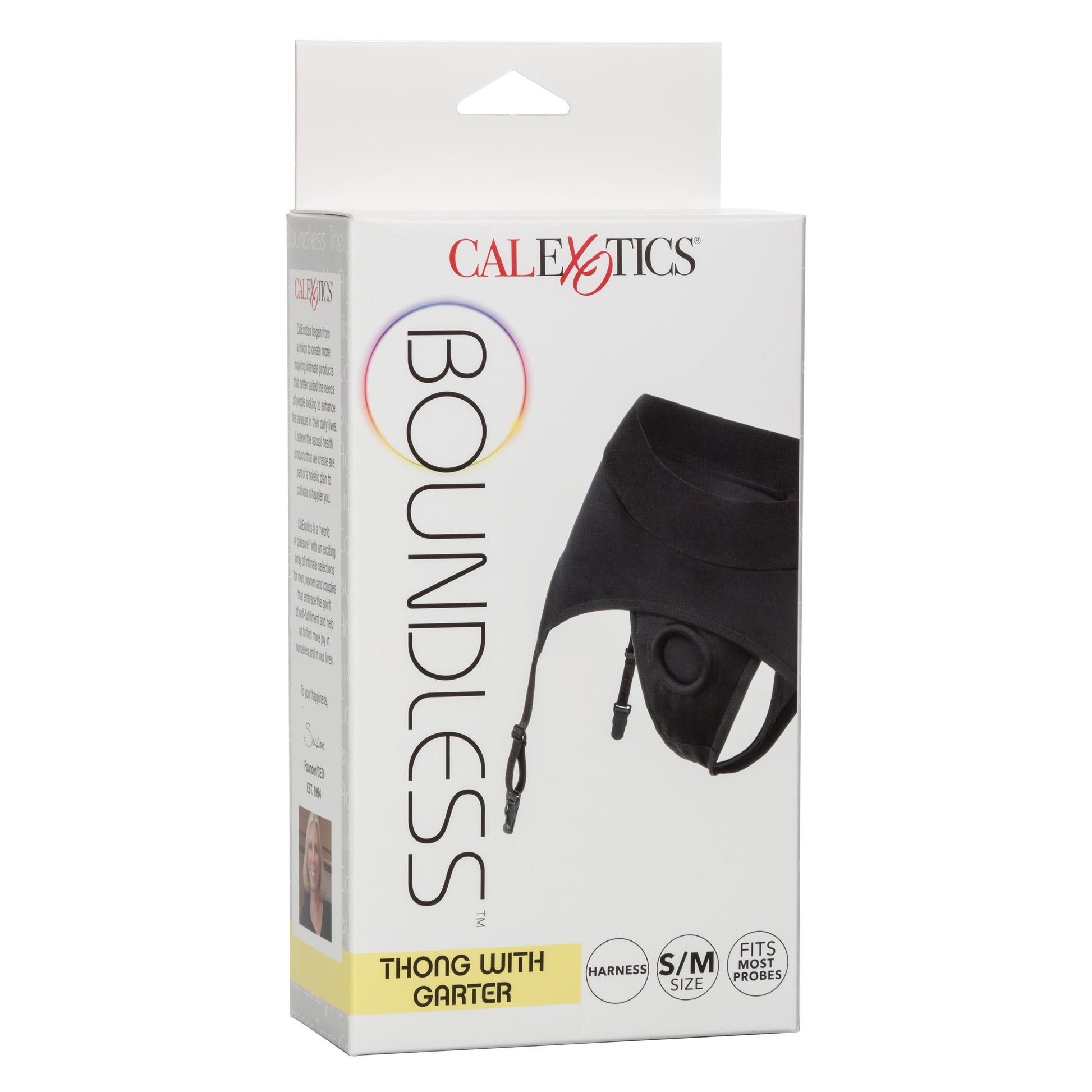 Boundless Thong With Garter - S/m - Black SE2701183