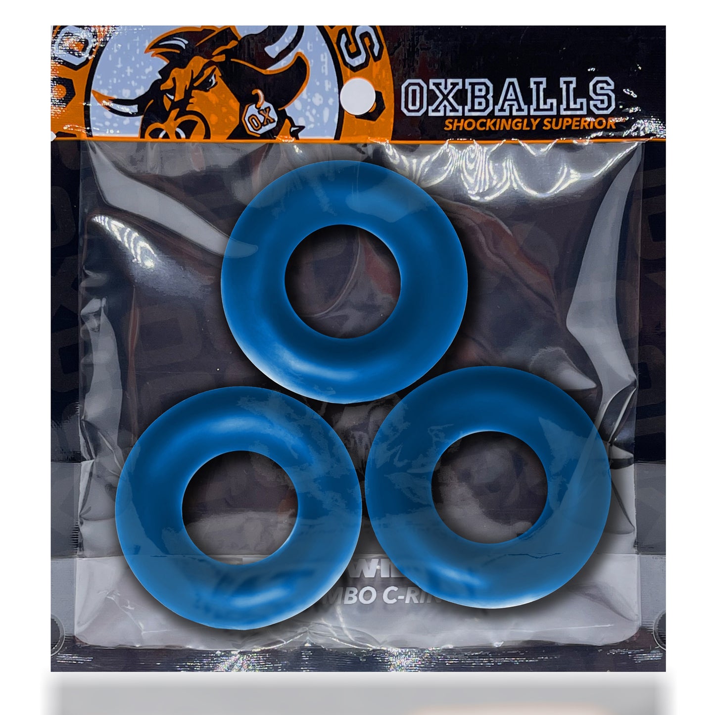 Fat Willy 3-Pack Jumbo C-Rings - Space Blue OX-3065-SPC