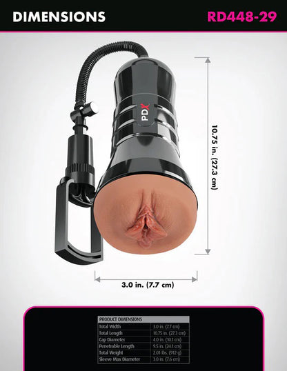 Pdx Extreme Wet Pussies Super Sucker XXL Stroker - Brown