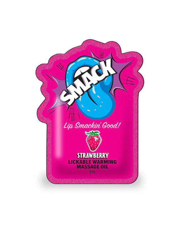 Smack Lickable Massage Oil, 3ml Pouch Display 36pc - Strawberry