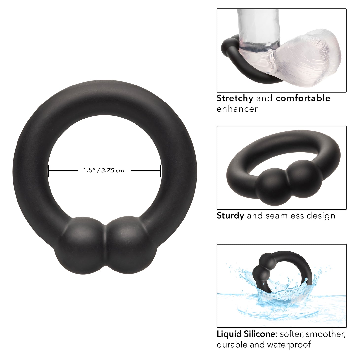 Alpha Liquid Silicone Muscle Ring - Black SE1492102