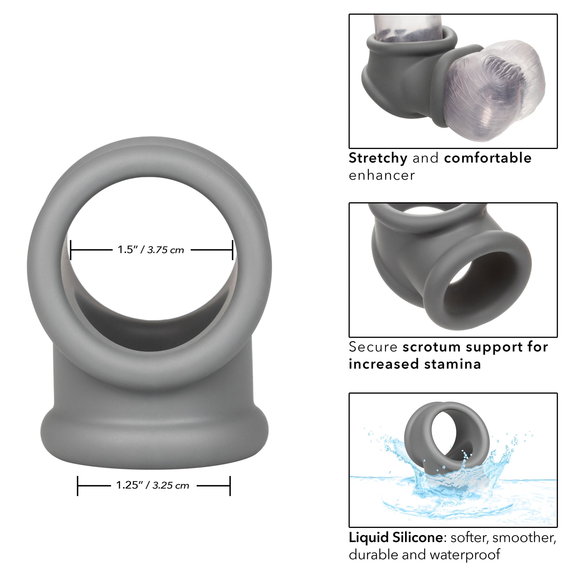 Alpha Liquid Silicone Precision Ring - Gray SE1492352