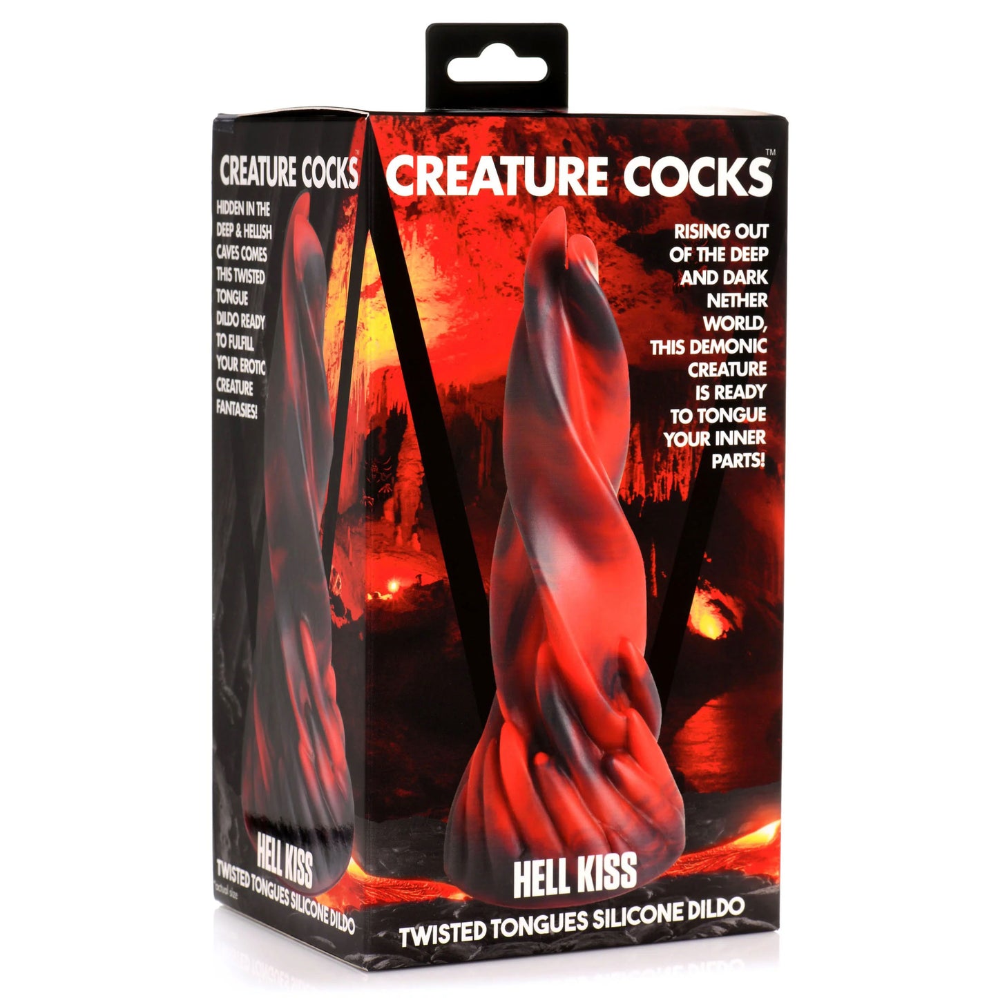 Hell Kiss Twisted Tongues Silicone Dildo - Red CC-AH159-RED