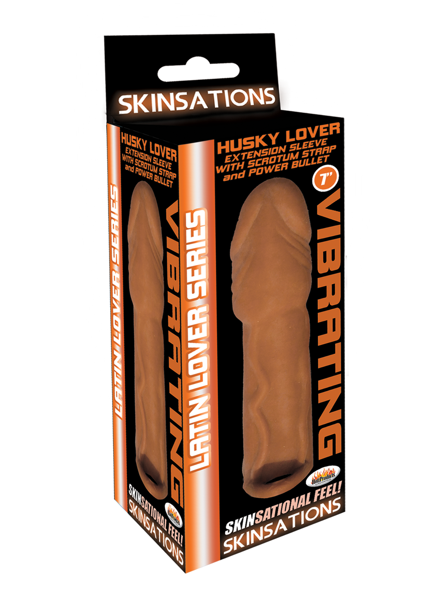 Skinsations Latin Lover Series Husky Lover 7 Inch Vibrating - Brown HTP3059