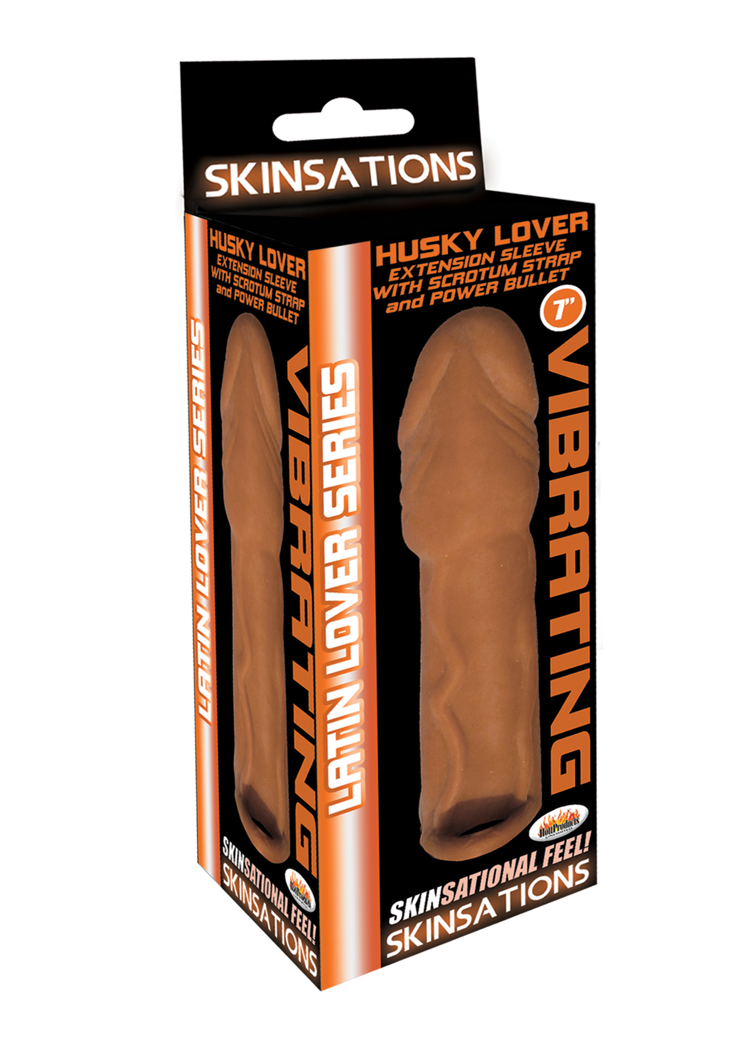 Skinsations Latin Lover Series Husky Lover 7 Inch Vibrating - Brown HTP3059