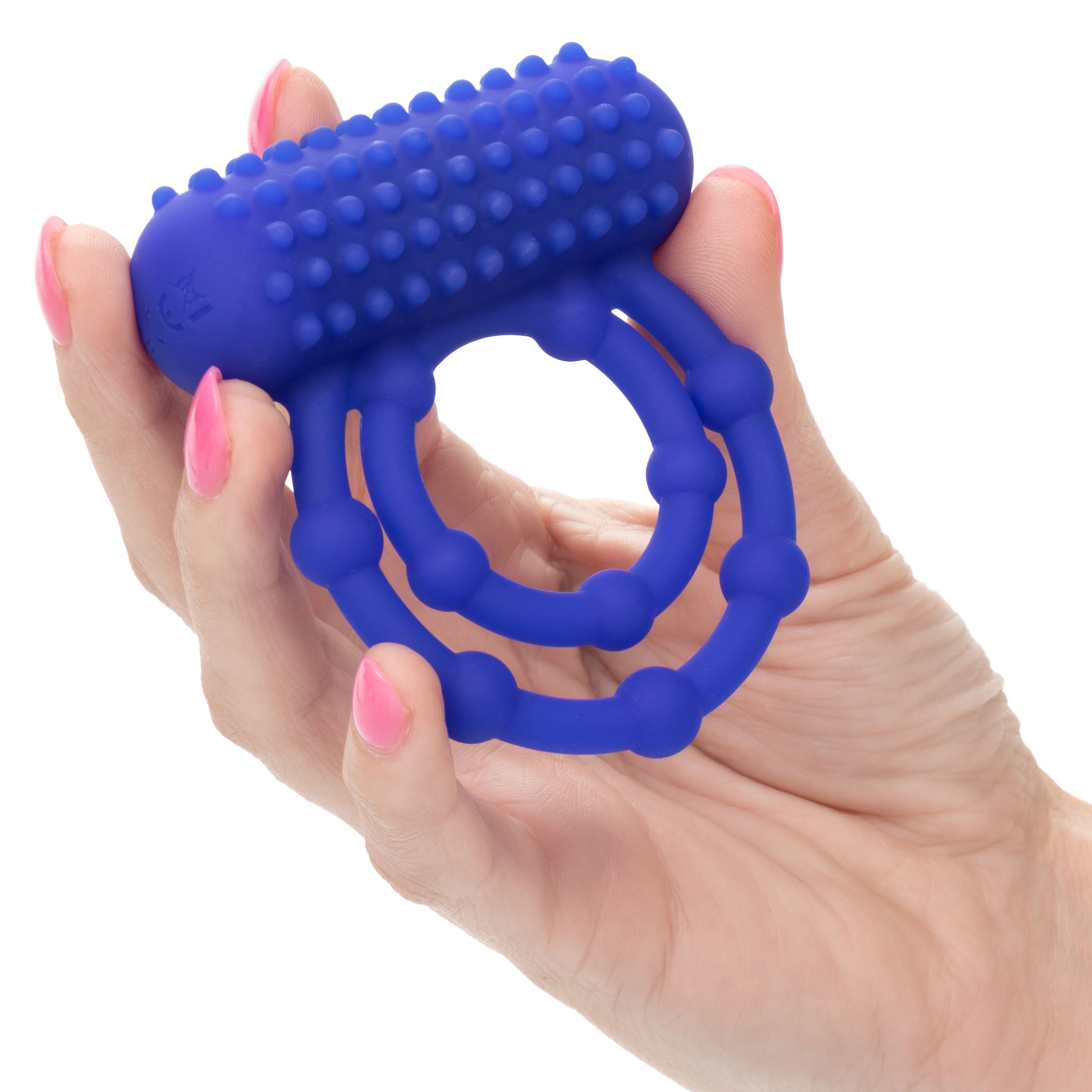 Silicone Rechargeable 10 Bead Maximus Ring - Blue SE1843303