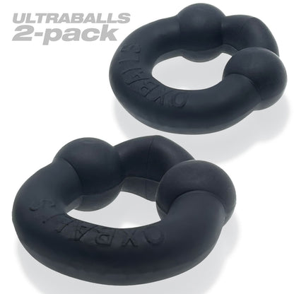 Ultraballs 2- Piece Cockring Set - Night Black OX-3010-NGT