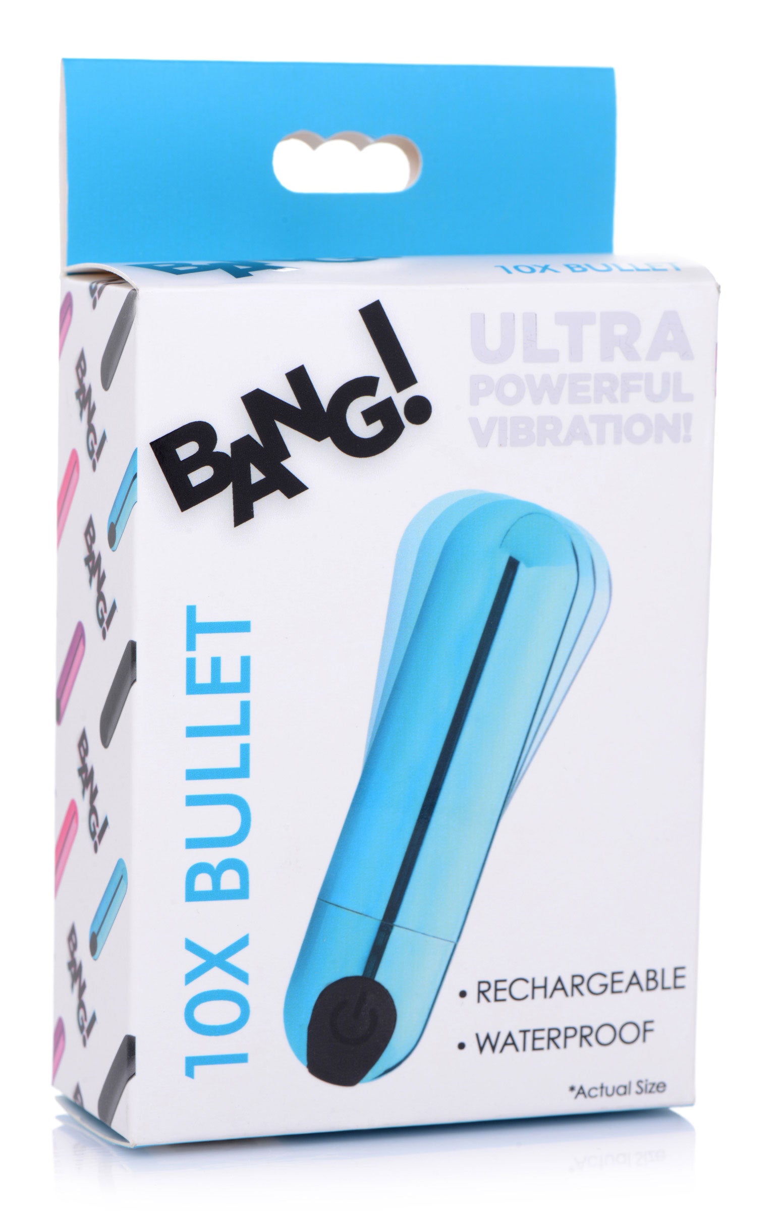 10x Rechargeable Vibrating Metallic Bullet - Blue BNG-AG656-BLU