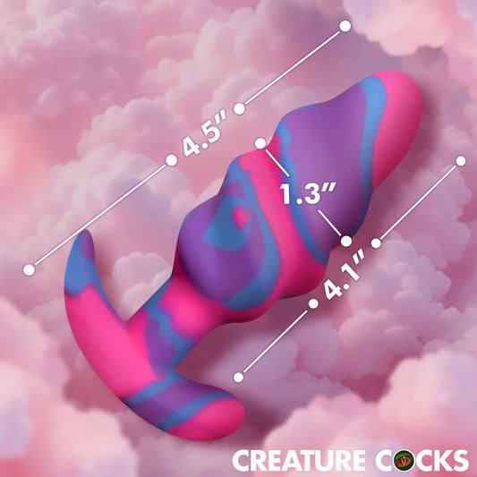 Unicorn Swirl Silicone Butt Plug - Medium