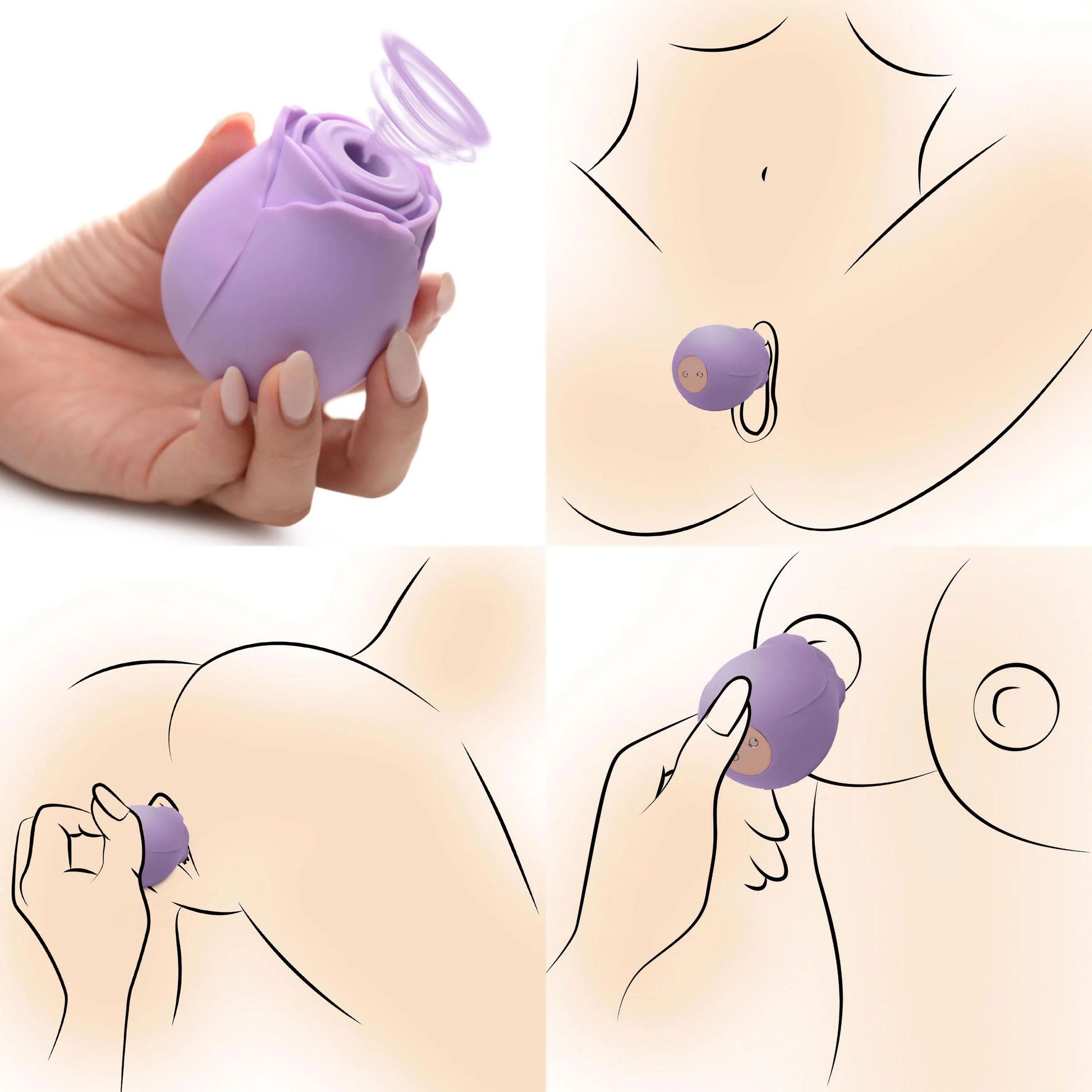 Bloomgasm Wild Rose 10x Suction Clit Stimulator -  Purple INM-AG871