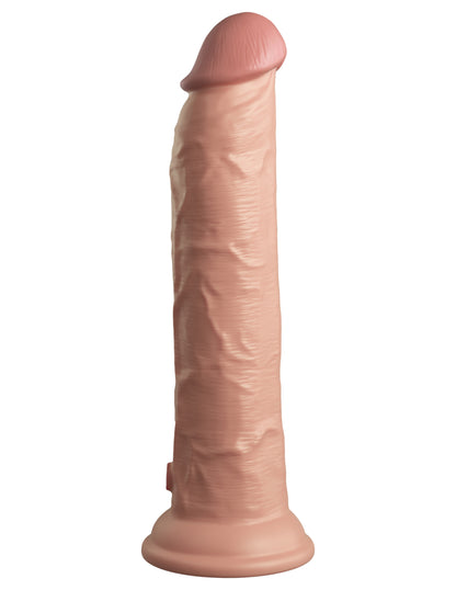 King Cock Elite 9 Inch Vibrating Silicone Dual  Density Cock With Remote - Light PD5779-21