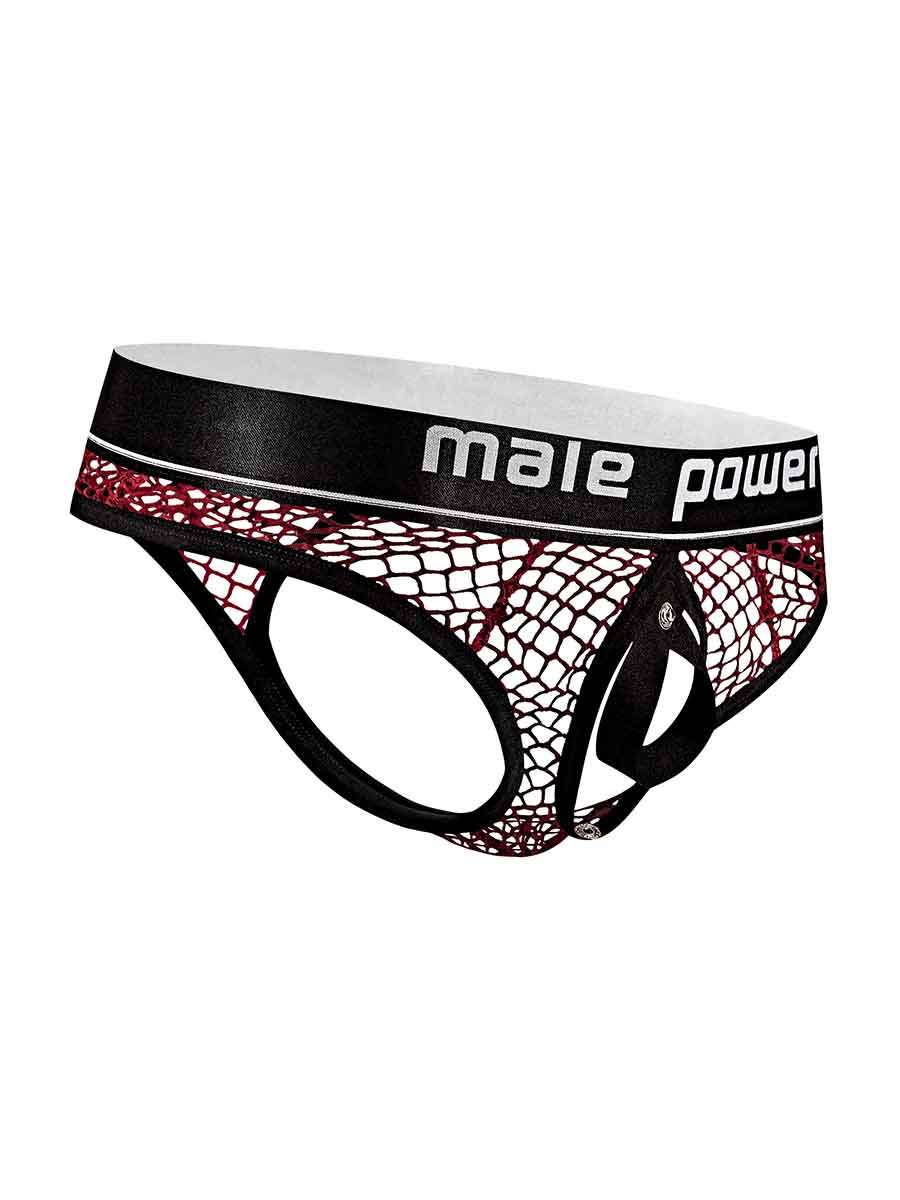 Cock Pit Net Cock Ring Thong - S/ M - Burgundy MP-410260BNSM