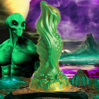 Nebula Alien Silicone Dildo - Green CC-AH268