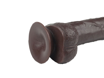 Real Skin 9" Dual Layer Dildo - Dark Brown