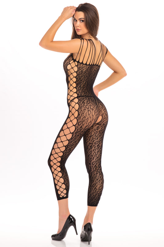 Animal Crotchless Bodystocking - One Size - Black RR-7076BLKOS