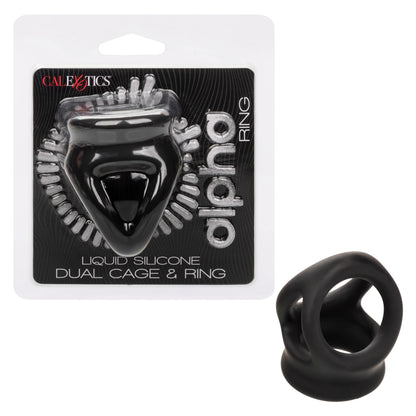 Alpha Liquid Silicone Dual Cage and Ring - Black Ring - Black