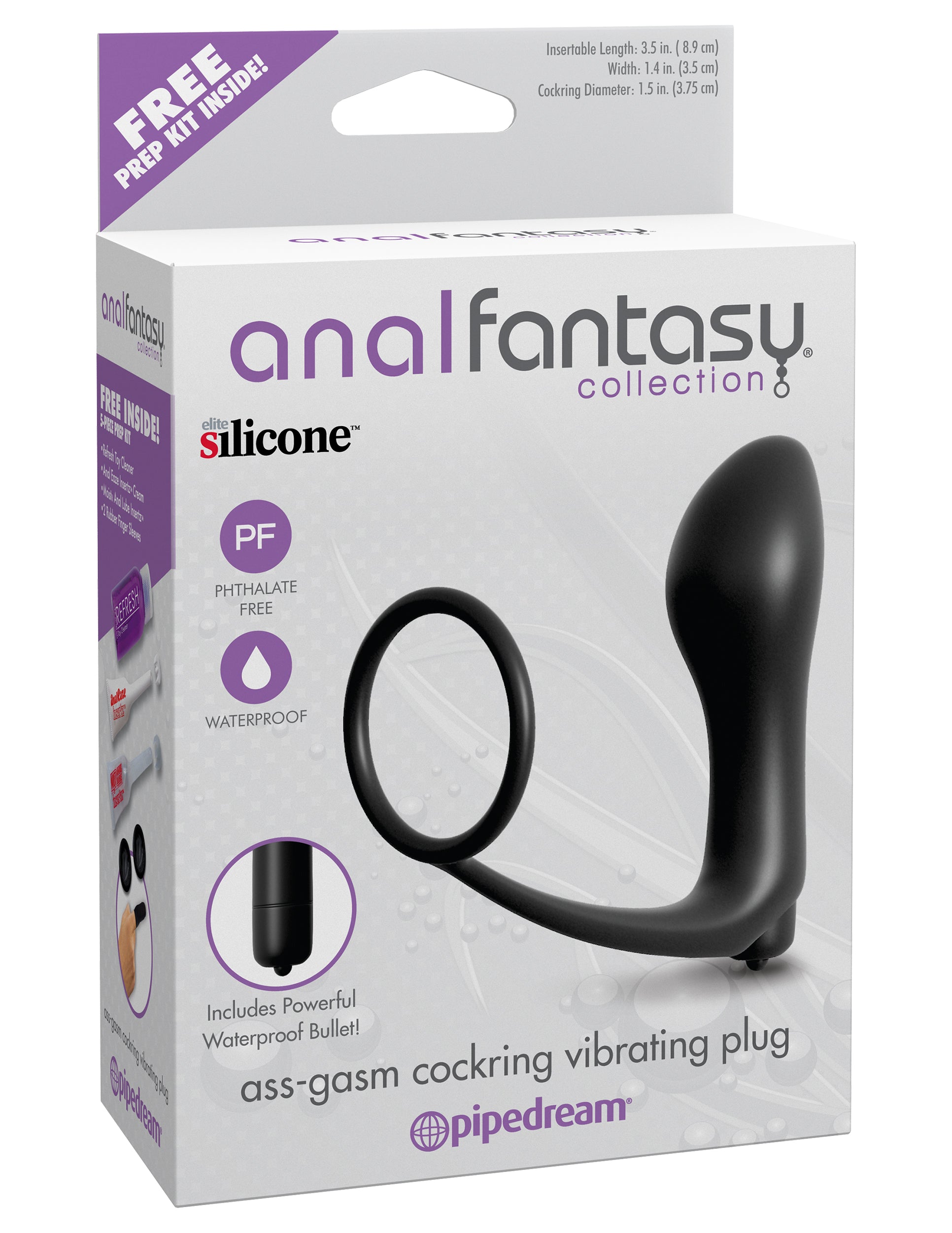 Anal Fantasy Collection Ass Gasm Cockring   Vibrating Plug PD4684-23