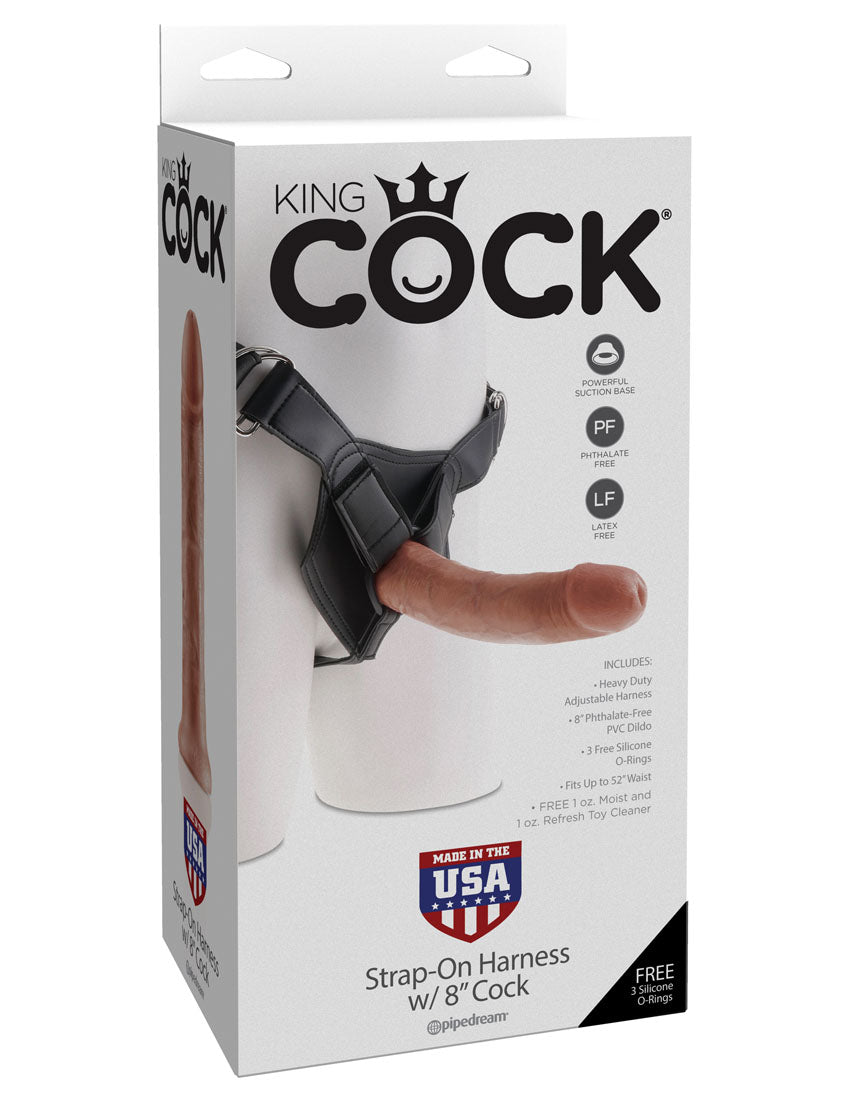 King Cock Strap-on Harness With 8 Inch Cock - Tan PD5623-22