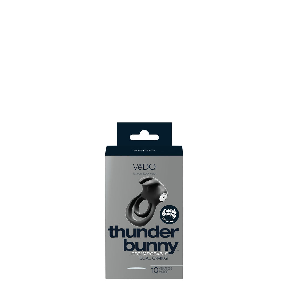 Thunder Bunny Rechargeable Dual Ring - Black Pearl BU-0604