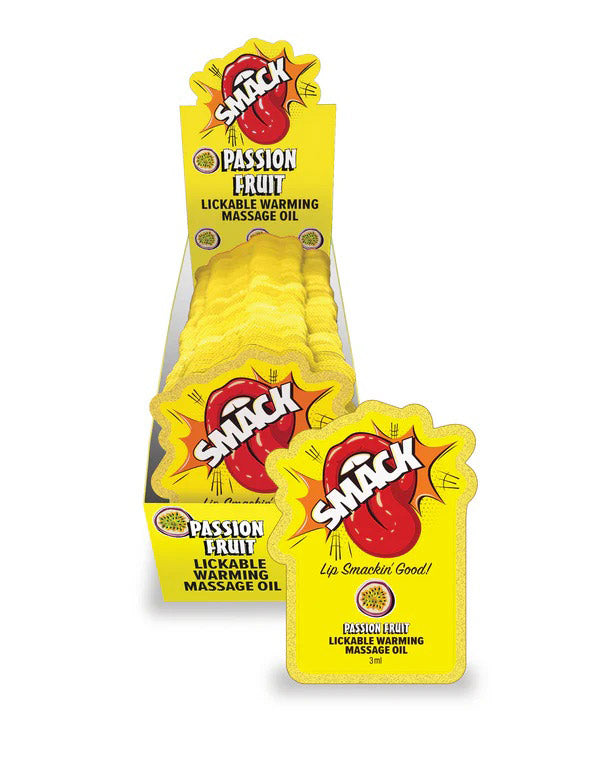"Smack Lickable Massage Oil, 3ml Pouch Display 36pc - Passion Fruit LG-BT442PD"
