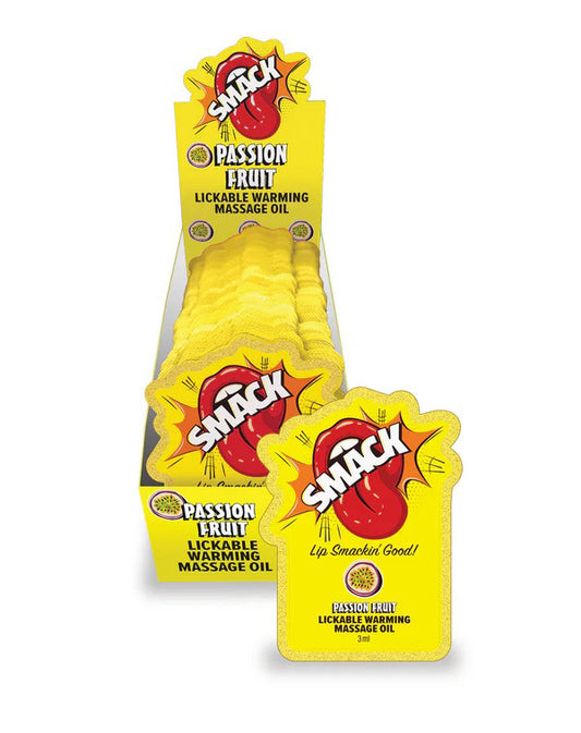 "Smack Lickable Massage Oil, 3ml Pouch Display 36pc - Passion Fruit LG-BT442PD"