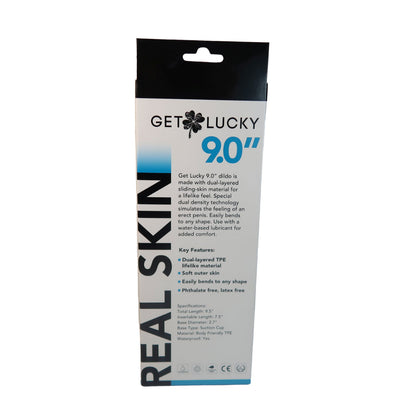 Real Skin 9" Dual Layer Dildo - Dark Brown