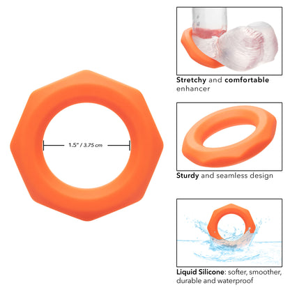 Alpha Liquid Silicone Sexagon Ring - Orange SE1492052