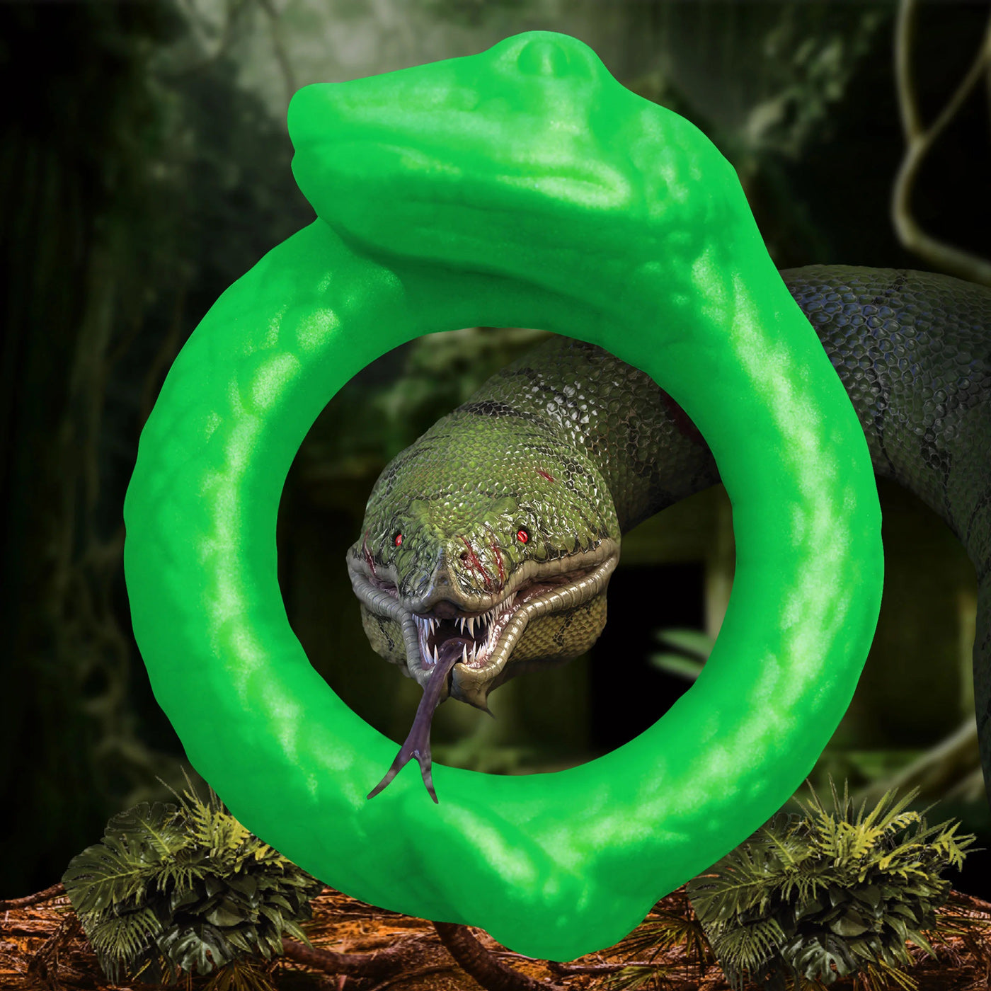 Serpentine Silicone Cock Ring - Green CC-AH338