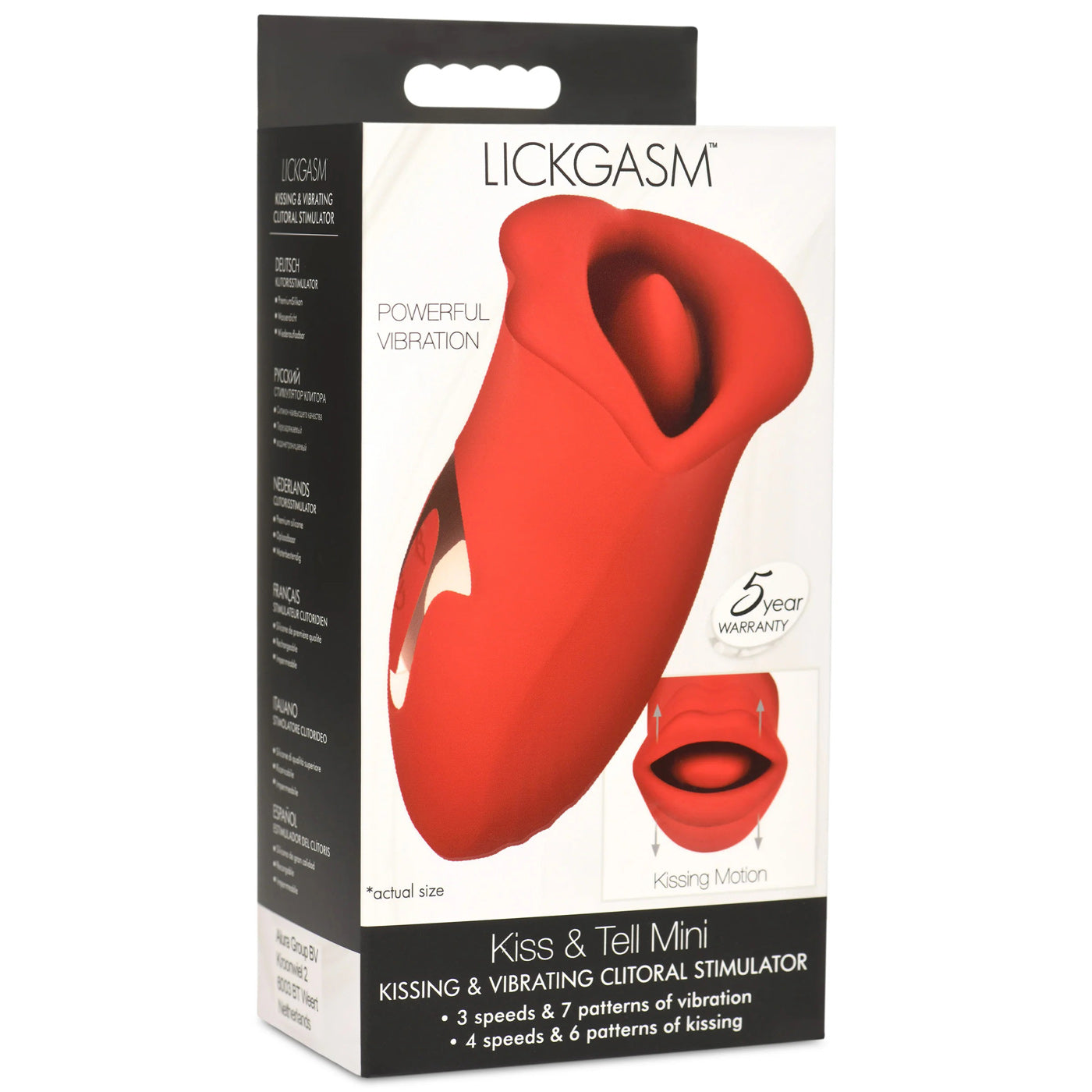 Lickgasm Kiss and Tell Mini Kissing and Vibrating  Clitoral Stimulator - Red INM-AH247